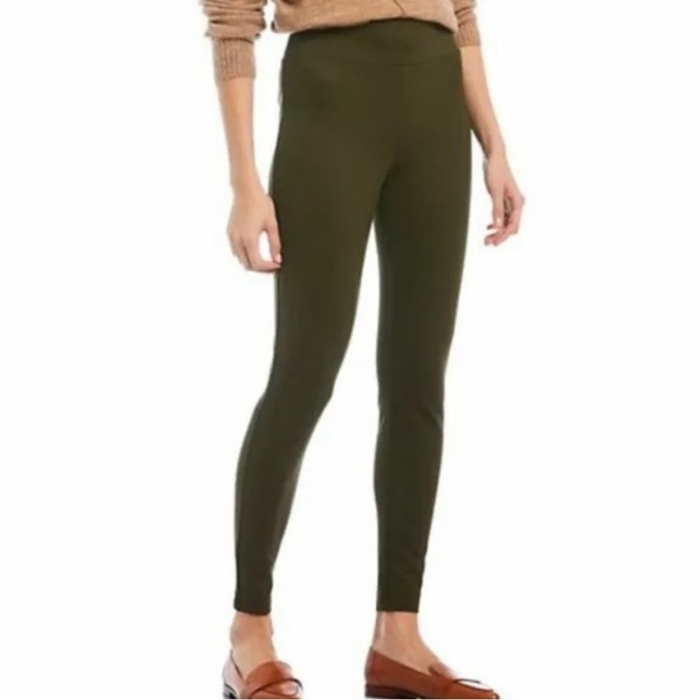 Gibson Latimer Dark Green Faux Suede Ponte Pants